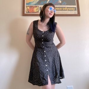 Vintage ditsy floral button-up dress